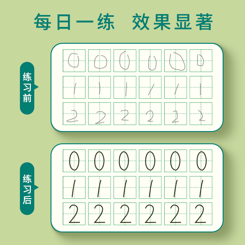 儿童数字描红本幼儿园点阵控笔训练练字帖幼儿学前班拼音写字帖幼小衔接每日打卡写字本小学生练字本初学者入门大中小班启蒙临摹本 - 图3