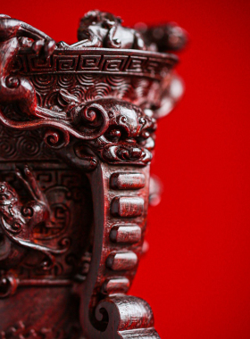 康御红印度小叶紫檀木爵杯