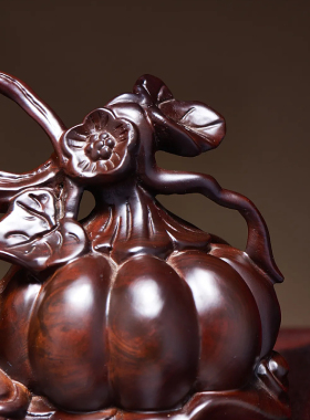 黑檀木中式南瓜摆件创意