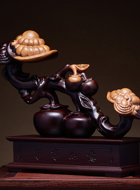 康御红黑檀木中式办公室柿柿如意