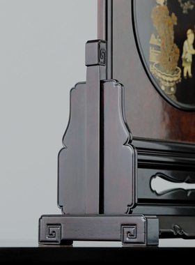 康御红大红酸枝X瘤疤多子图座屏