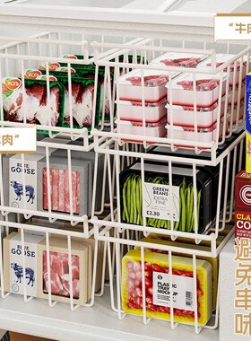 冰柜内部置物架雪糕食品吊篮冷柜收纳筐分层冷藏柜里面的隔层架子