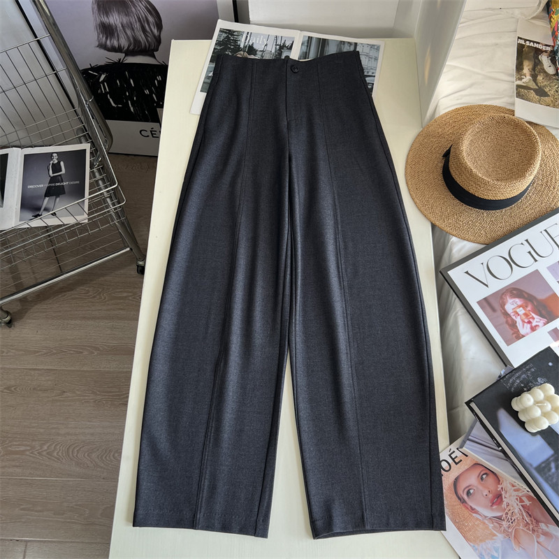 西装裤女早秋2025新款高级垂感窄版直筒休闲阔腿裤绵羊毛弯刀裤,淘宝优惠券,粉丝福利购,淘宝优惠卷