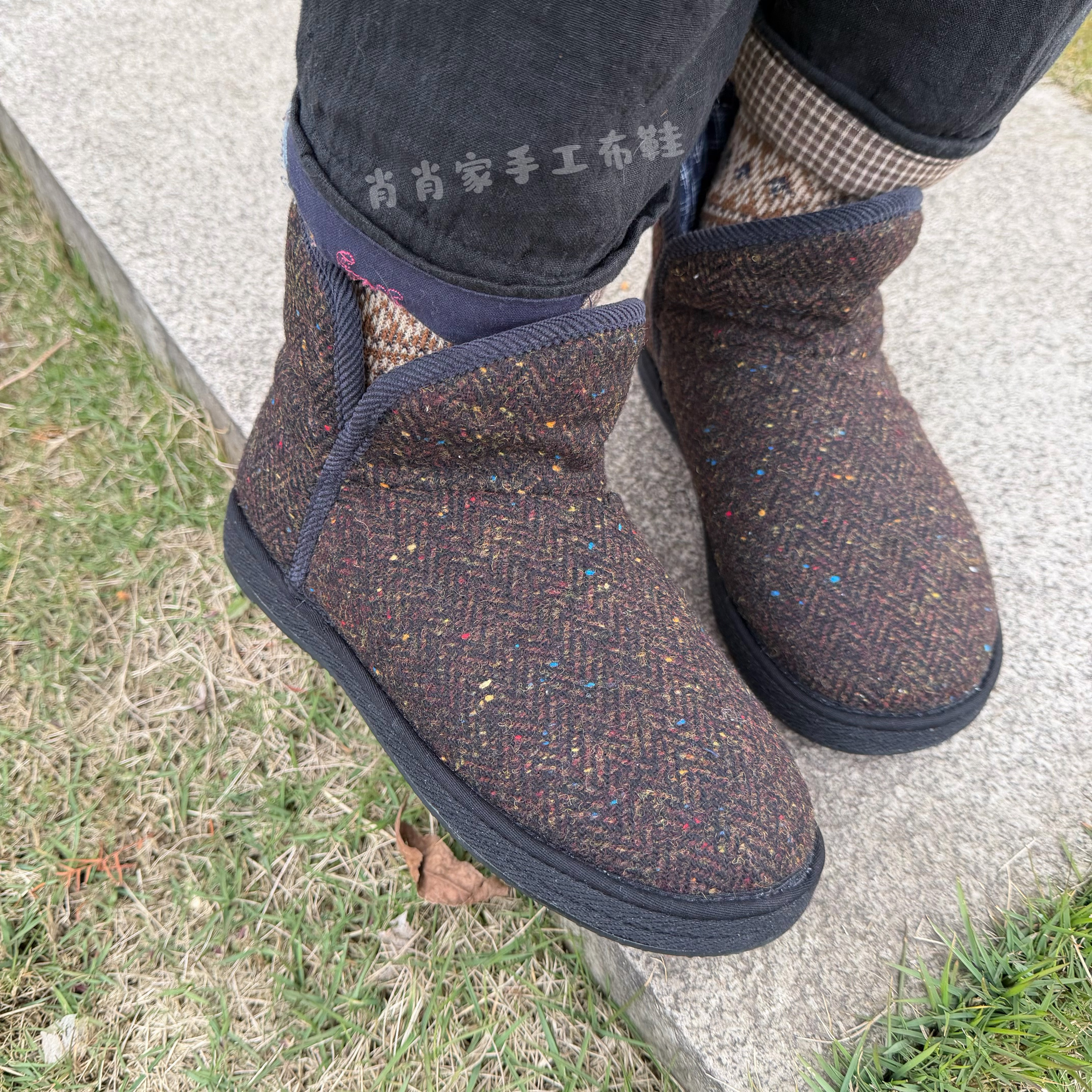 冬季毛呢棉鞋雪地靴一脚蹬棉花鞋（含50%羊毛）千层底防滑保暖,淘宝优惠券,粉丝福利购,淘宝优惠卷