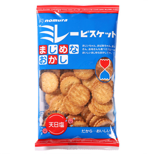 4包 日本进口野村天日盐饼干淡盐味米勒小圆饼网红休闲年货小零食 - 图3