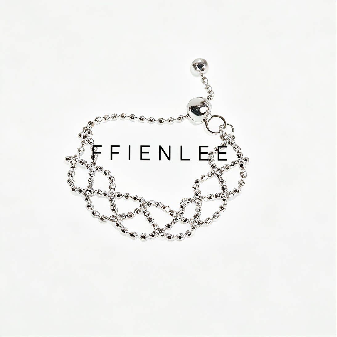 S925 silver ring, diamond weaving shadow, Italian engraved bead chain pull-out ring, niche design, can be stacked