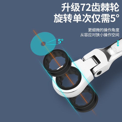 迷你短柄小号棘轮快速扳手快板刺轮快扳19mm13号12省力10快轮套装 - 图1