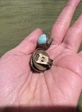 中古不完美不退不换 铜琉璃耳夹 意大利