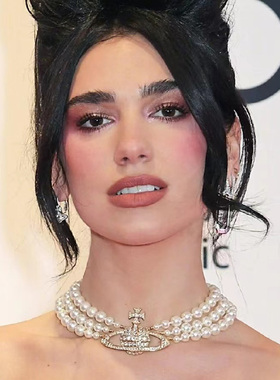 西太后珍珠项链土星锁骨链