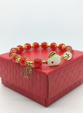 古风女款新国风玉兔手链爆款