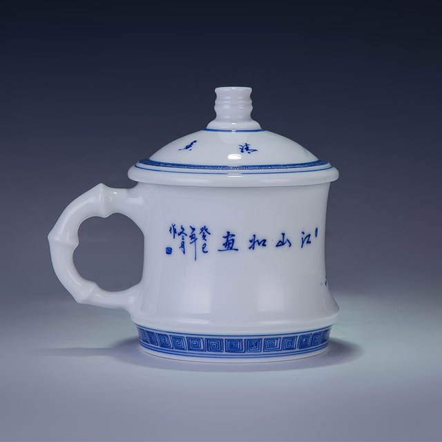 Jingdezhen ມື painted exquisite ຈອກຊາສ້າງສັນຂະຫນາດໃຫຍ່ທີ່ມີຝາປິດ