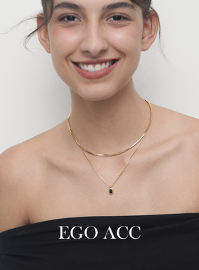 EGOACC高级感精致迷你黑锆石项链