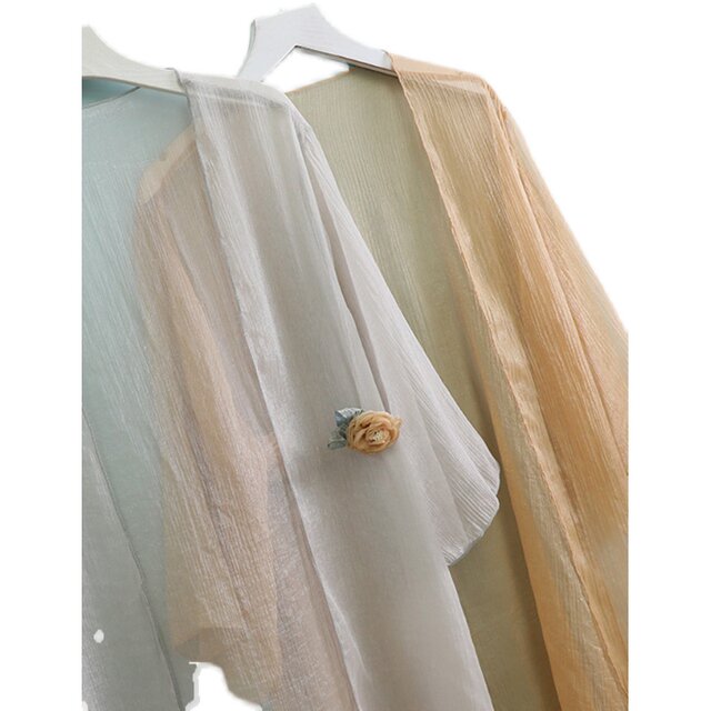 Thin shawl cardigan jacket paired with cheongsam