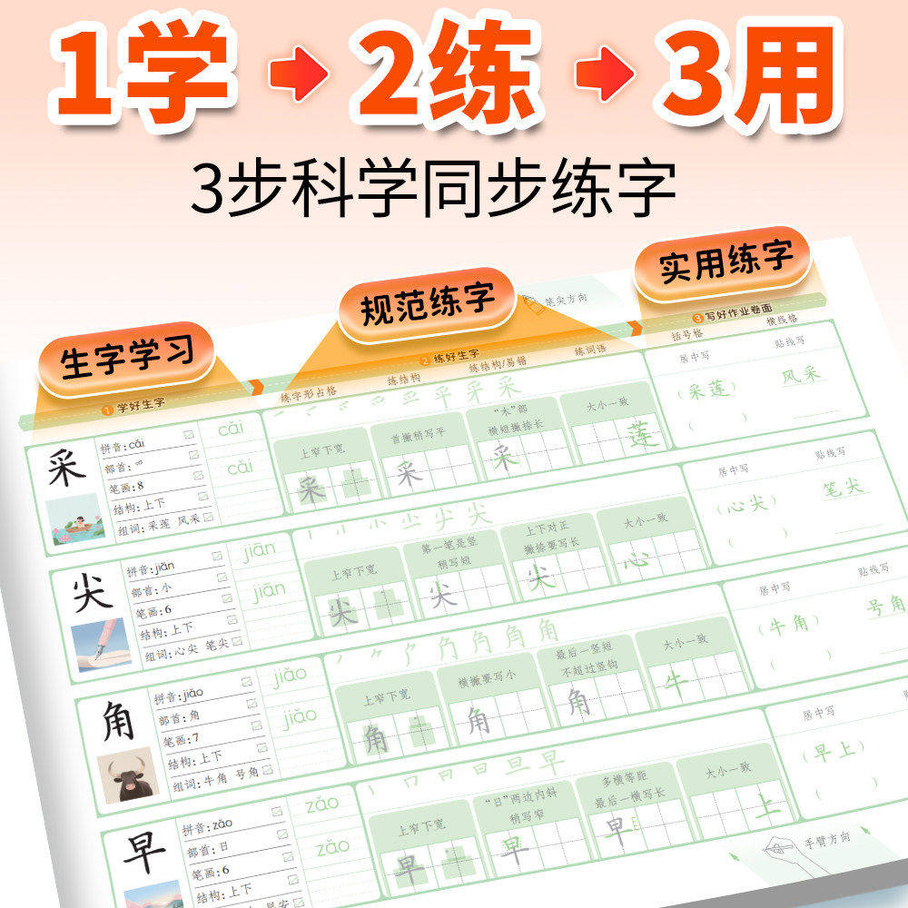 2025秋书梦家小学语文同步书写导航练字帖写字表识字表词语表生字帖一类字二类字写字教材同步练字帖一二三四五六年级上册每日一练