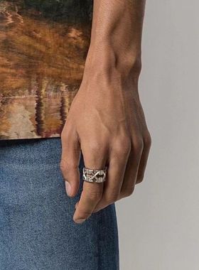 欧美风箭头男女款复古泰银戒指