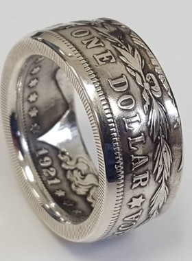 潮流格言合众为一硬币戒指男女