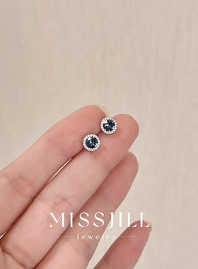 MISSJILL 蓝色魅影｜小众轻奢高级通体S925纯银气质精致耳钉耳饰