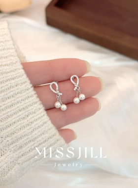 MISSJILL 云颜秀色｜小众设计新中式质感通体S925纯银珍珠耳钉女
