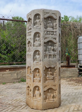 青石大千佛柱 ​长宽高 ​45--45--131cm