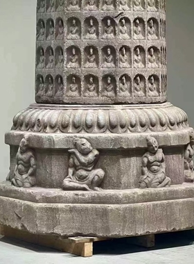 【园景陈设·石佛塔】身为八棱佛柱，八面满刻佛像 高310底经100
