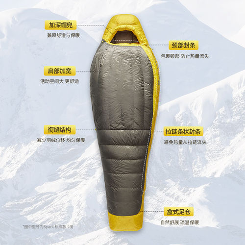 新款sea to summit羽绒睡袋Spark超轻保暖鹅绒户外徒步单人睡袋 - 图1