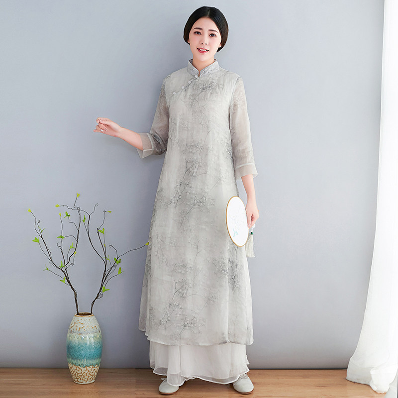 民族风改良旗袍茶艺师文艺连衣裙 布匠素造连衣裙