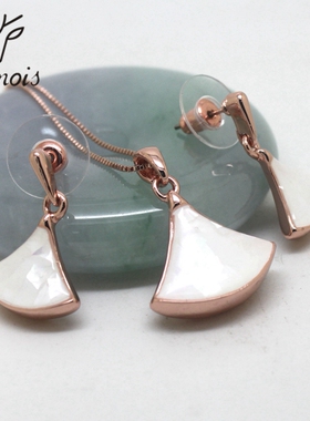 威妮华贝壳扇形项链耳女耳环韩国