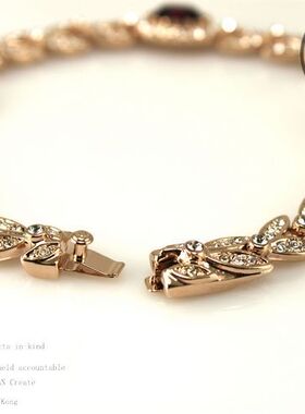 红宝石新娘风贵气晚宴会水晶手链