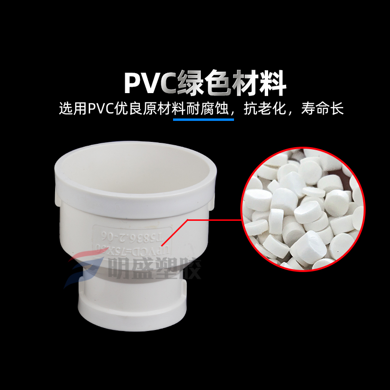 PVC大小头变径接头水管异径直接直通配件110异径弯头50排水管160