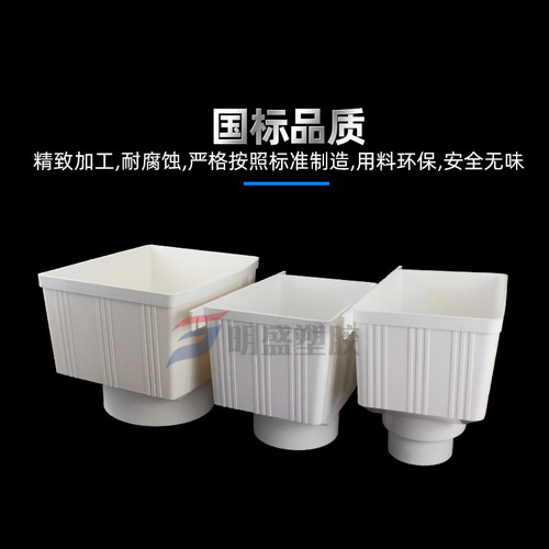 PVC雨水斗 75塑料落水下水管160排水配件110不锈钢方型接水漏斗 - 图2