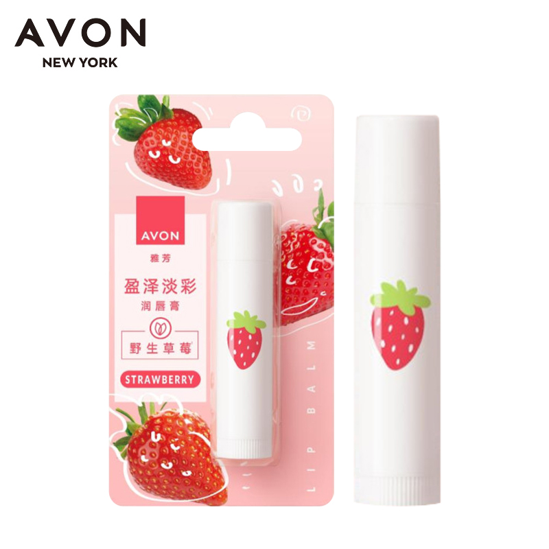 Avon/雅芳盈泽淡彩润唇膏 草莓滋润护唇红润双唇保湿水润干燥亮泽