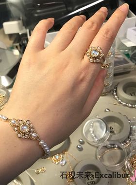 【石现未来】月光雪花珍珠手链