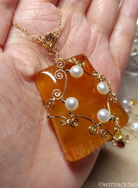 石现未来14k包金大方牌工费吊坠