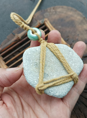 海神石海边部落回收一个海底打捞的海石手工打磨制作个性挂件法器