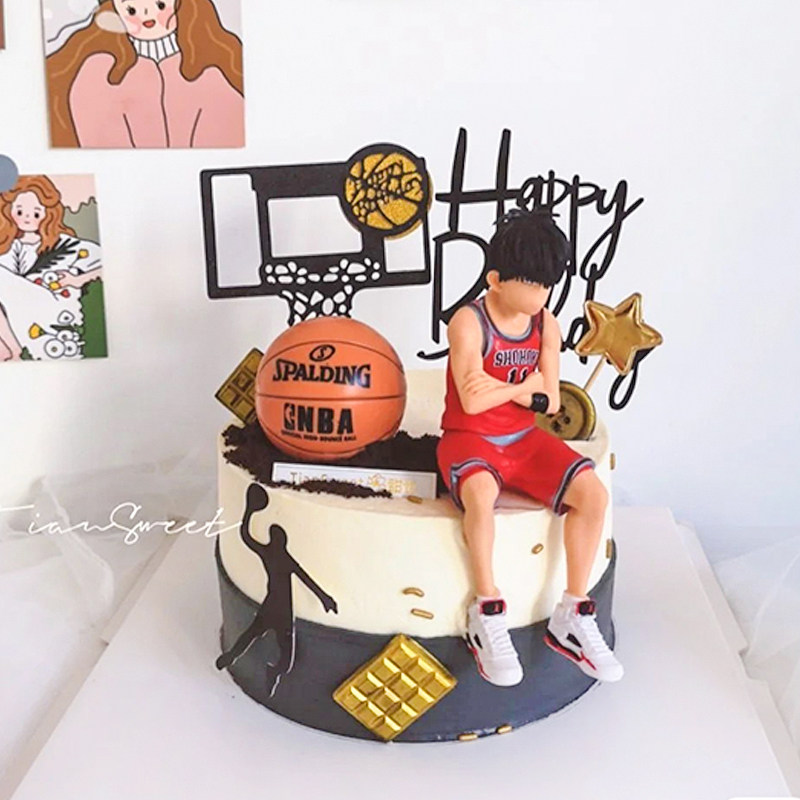 篮球蛋糕装饰摆件迷你球鞋球框男神男孩生日主题派对甜品插牌配件,淘宝优惠券,粉丝福利购,淘宝优惠卷