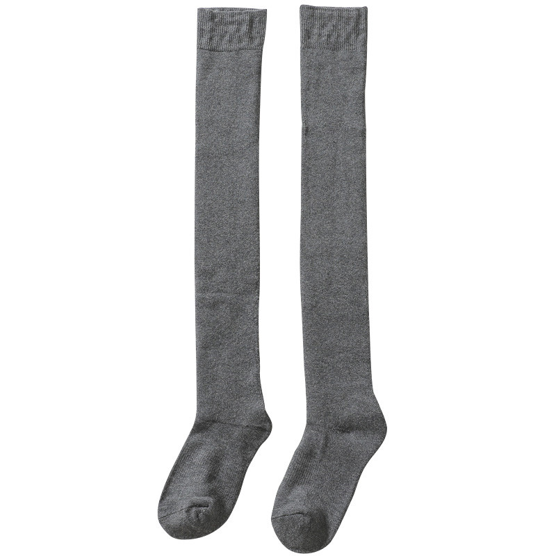 秋冬加绒毛圈过膝长筒袜子女加厚保暖堆堆袜防滑JK黑色高筒大腿袜,淘宝优惠券,粉丝福利购,淘宝优惠卷