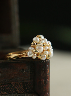 高端原创14K注金保色纯手工戒指