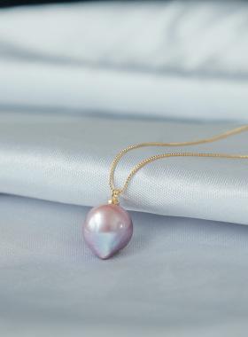 18k包金保色简约天然巴洛克珍珠