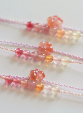 盐源玛瑙新中式国风小花手绳