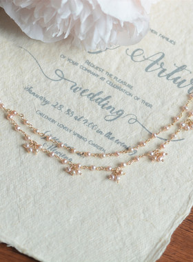 原创天然珍珠紫水晶双层项链