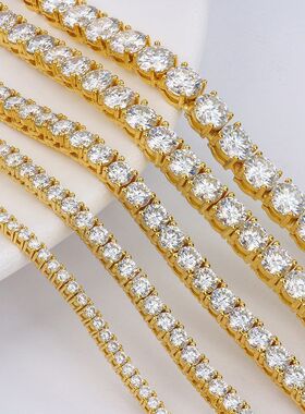 【新款】3mm莫桑石网球项链女款网球链简约高级感首饰项饰品女