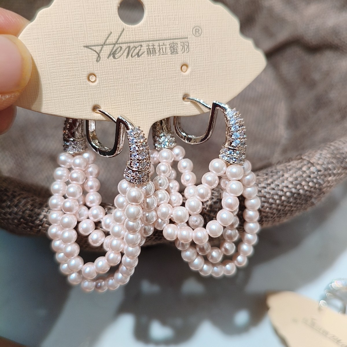 法式多层交叠珍珠流苏耳环女纯银925银针耳钉气质长耳坠轻奢耳饰,淘宝优惠券,粉丝福利购,淘宝优惠卷