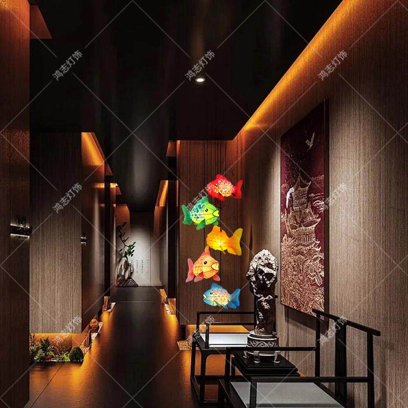 国潮锦鲤鱼花灯大型商场超市夜市商业街鱼形造型灯笼装饰餐厅吊灯,淘宝优惠券,粉丝福利购,淘宝优惠卷