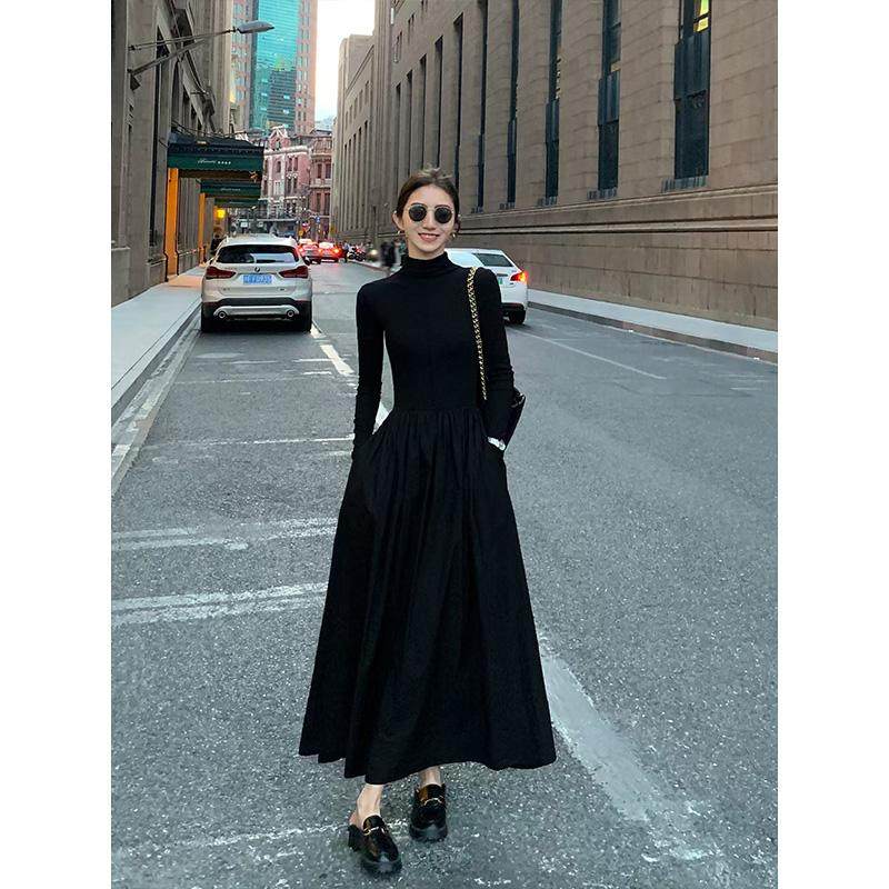 明星日记| 高领针织连衣裙女2025秋季韩版气质收腰过膝长裙内搭裙,淘宝优惠券,粉丝福利购,淘宝优惠卷