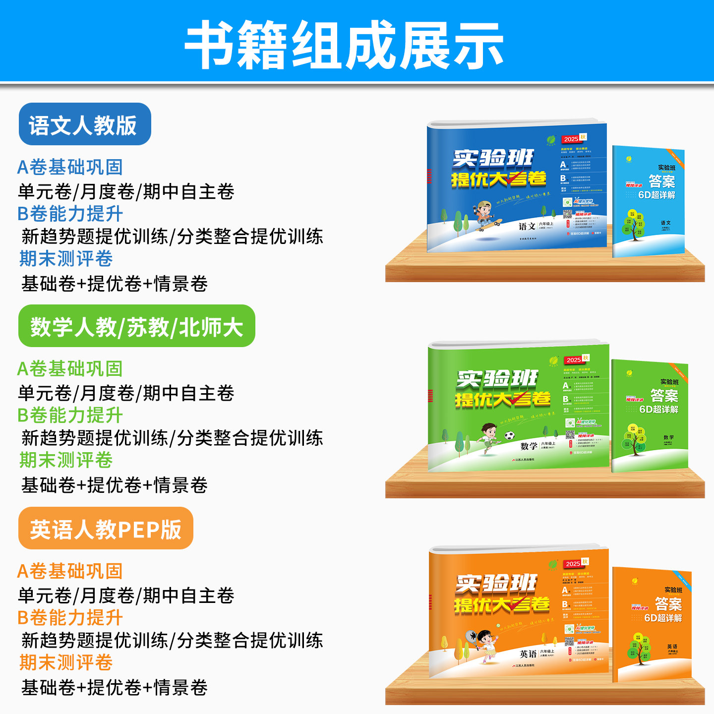 2025秋春版小学实验班提优大考卷一二三四五六年级下上册语文数学英语人教版苏教北师大译林外研课本同步训练单元期末学霸测试卷子