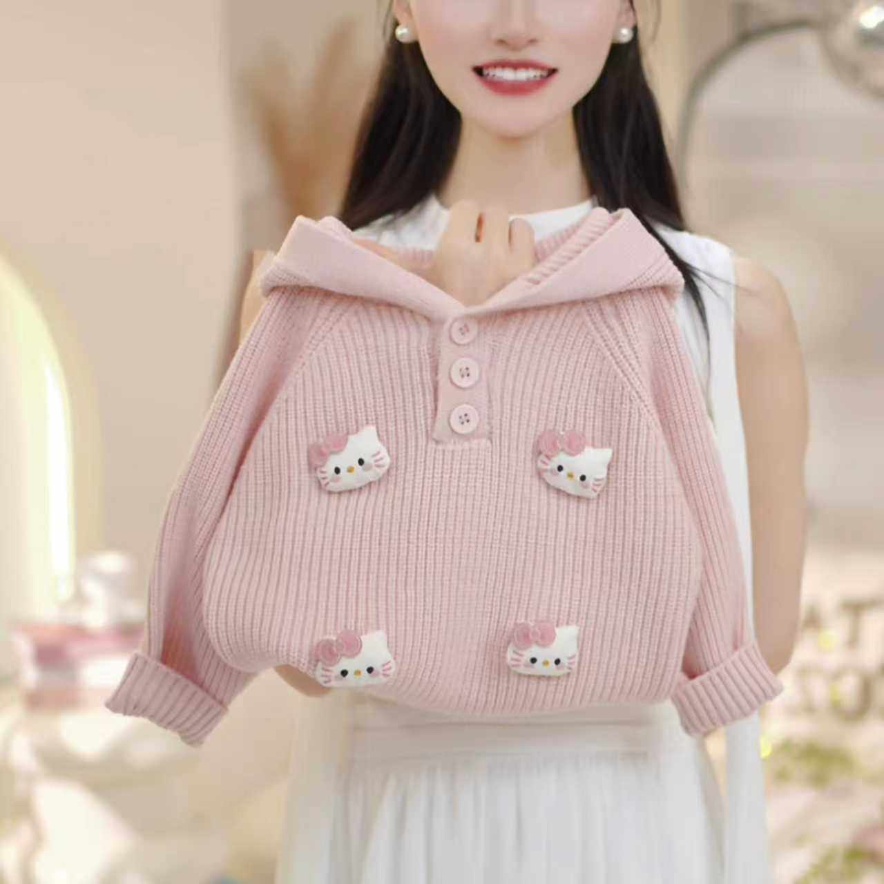 女童秋款套装2025新款韩版女宝宝连帽毛衣针织开衫打底裤两件套潮,淘宝优惠券,粉丝福利购,淘宝优惠卷