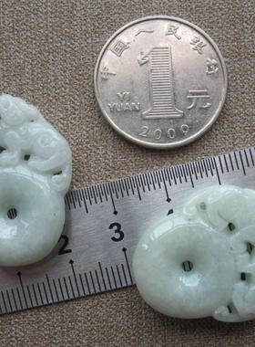 天然双貔貅平安扣缅甸招财翡翠玉