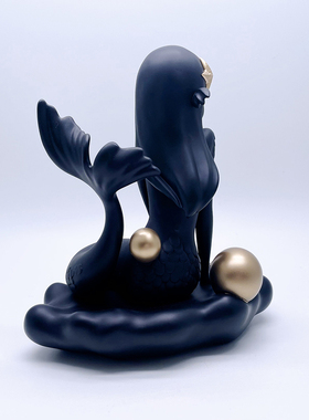 黑荔枝原创 多萝西Dorothy 美人鱼 黑色磨砂 艺术雕塑现货