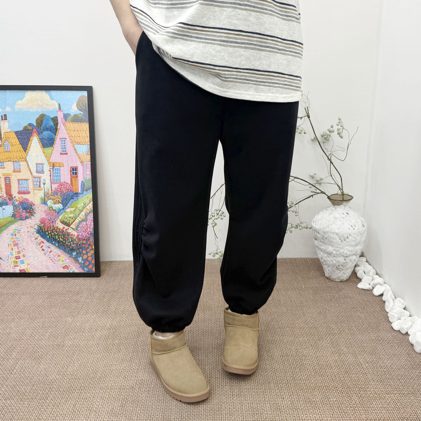 软糯舒适冬季保暖卫裤大码胖mm宽松遮肉膝盖褶皱加厚加绒运动裤女,淘宝优惠券,粉丝福利购,淘宝优惠卷