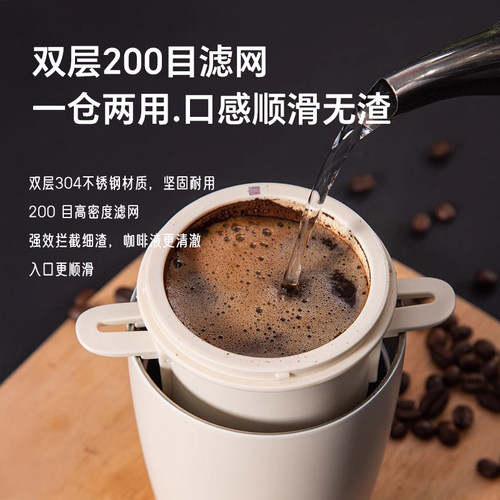 勒仕小型咖啡机便携式迷你咖啡机智能随身车载研磨冲泡过滤一体式 - 图1